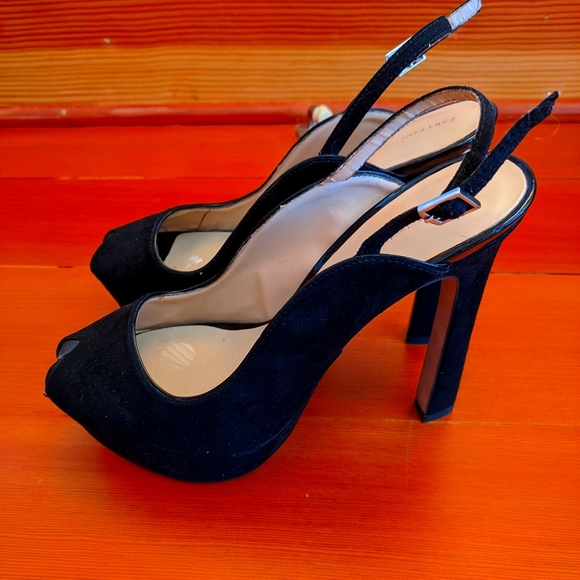 ZARA SLING BACK PEEP TOE STILETTOS